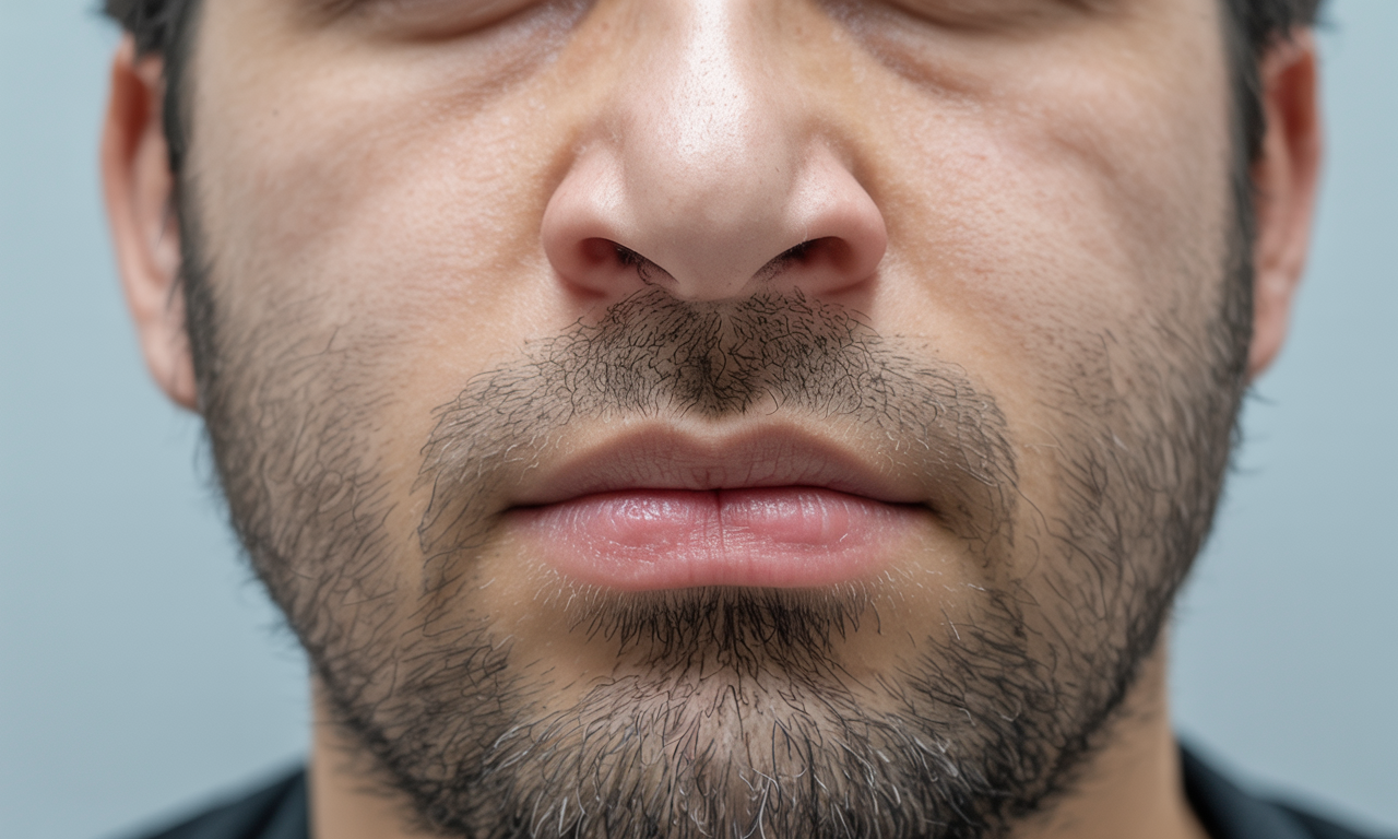 Up close of man’s nose