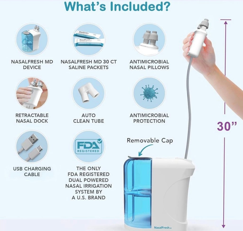 What’s included in the nasal sinus cleaner system