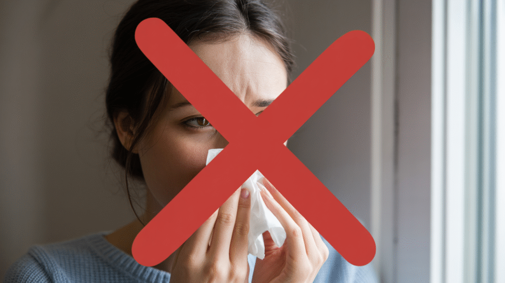 Do not blow your nose after sinus surgery