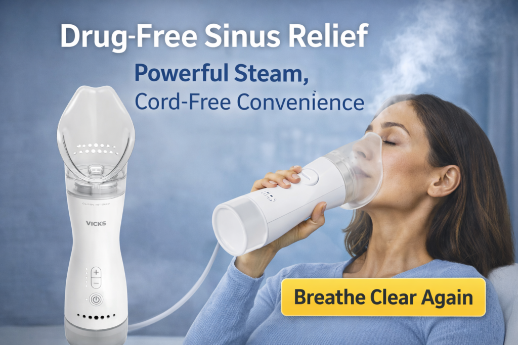 Vicks Portable Steam Inhaler Review – Fast Sinus Pressure Relief You Can Feel in Minutes